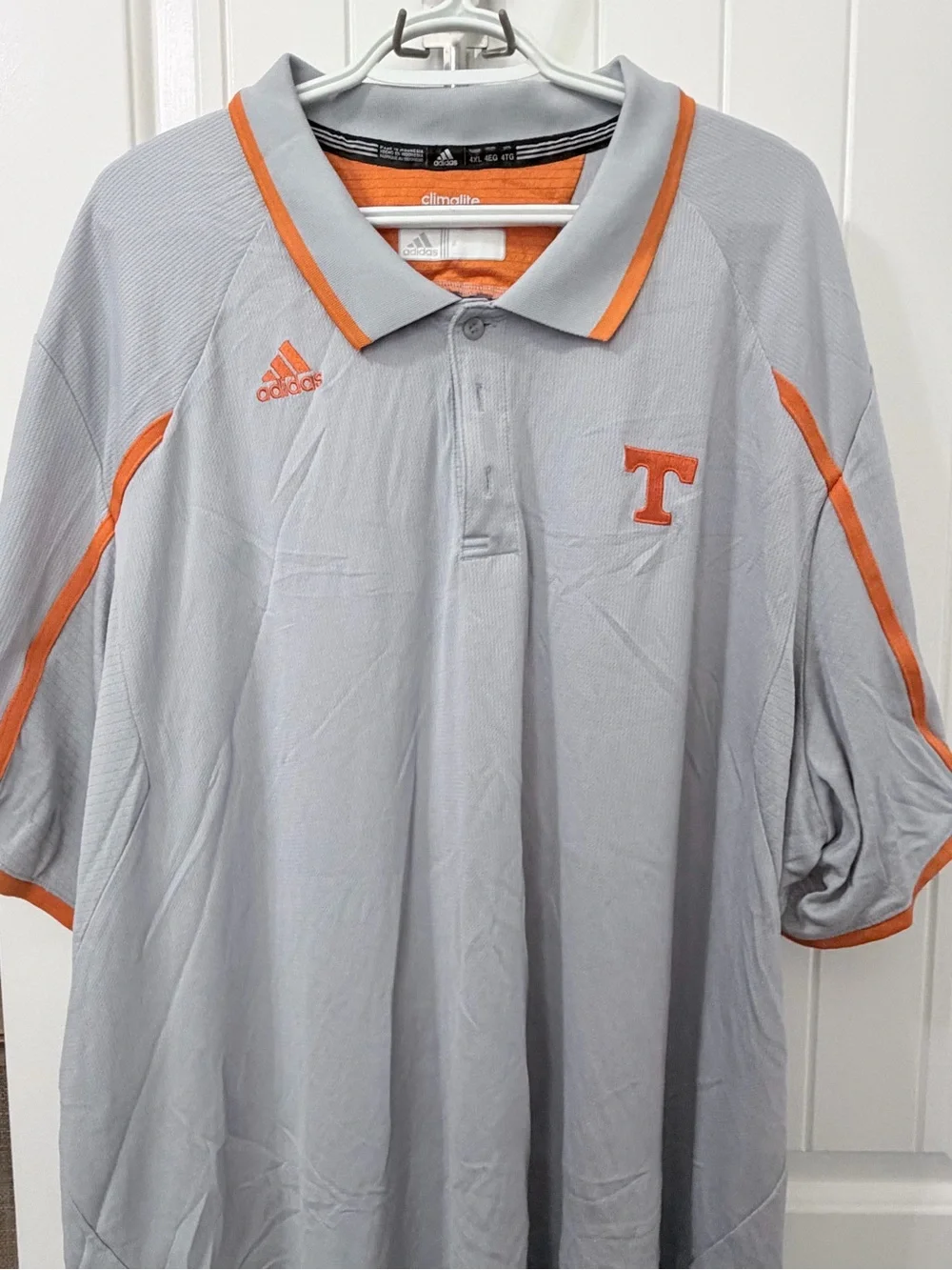 Adidas Tennessee Volunteers Climacool Polo Gray Orange Men’s 4XL Big & Tall
